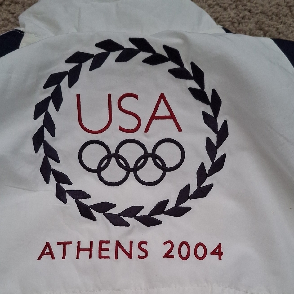 🔥Adidas OLYMPIC 2004 ATHENS RETRO RARE Navy Red Windbreaker Jacket